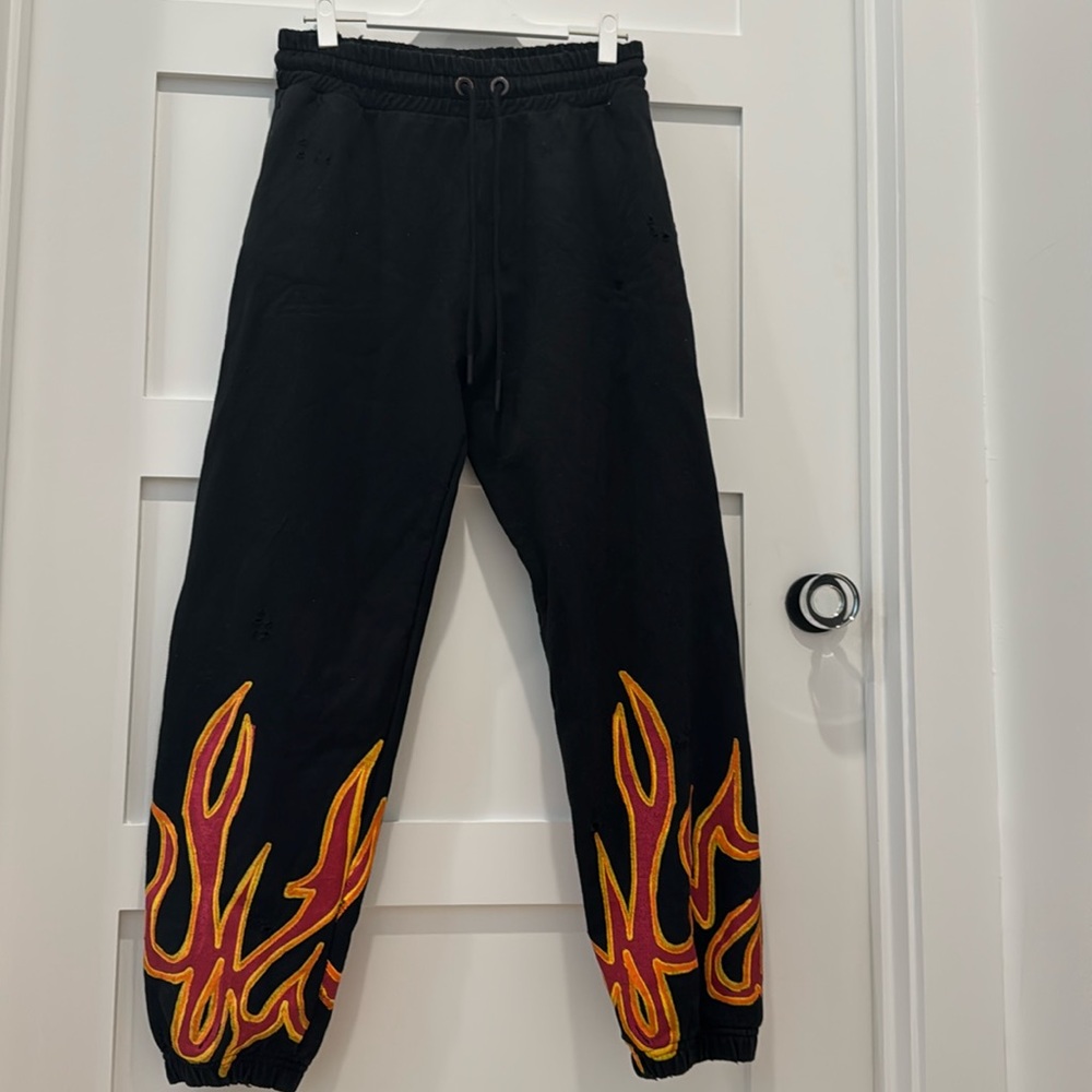 Palm Angels Flame Sweatpants - Size Large